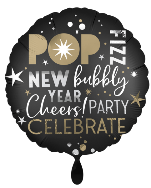 Folienballon - New bubbly year - ø 43cm